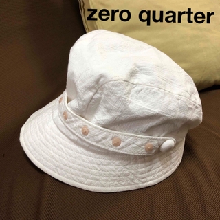 zero quarter ゼロクォーター　帽子　キャスケット コットン白(キャスケット)