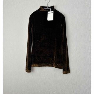 ジルサンダー(Jil Sander)の【新品】JIL SANDER ジルサンダー　ブラウン ベロア タートルトップス(カットソー(長袖/七分))