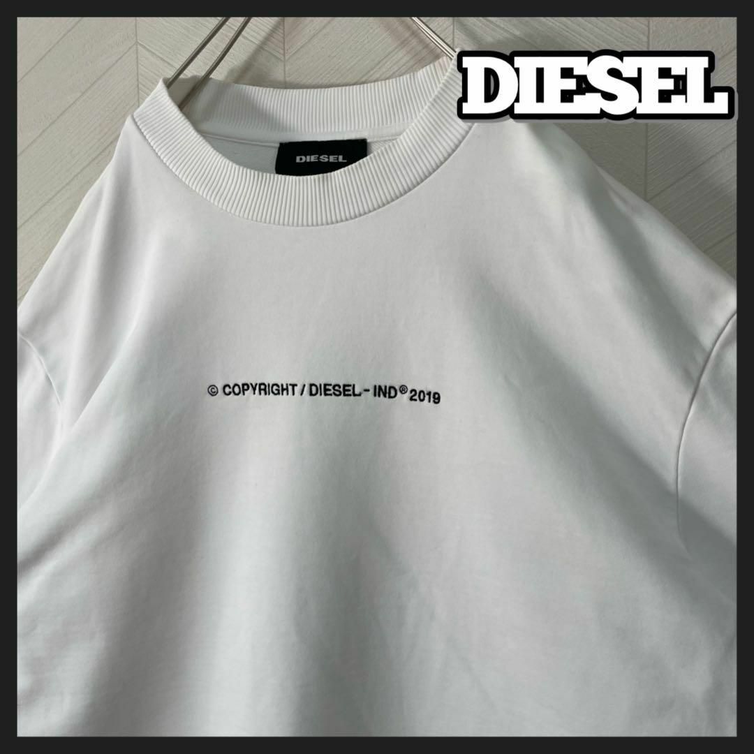 DIESEL(ディーゼル)のDIESEL ディーゼル スウェット トレーナー 刺繍ロゴ 白 メンズ 春秋冬 メンズのトップス(スウェット)の商品写真