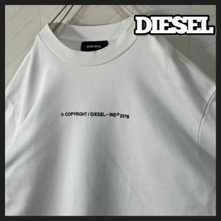 DIESEL ディーゼル スウェット トレーナー 刺繍ロゴ 白 メンズ 春秋冬