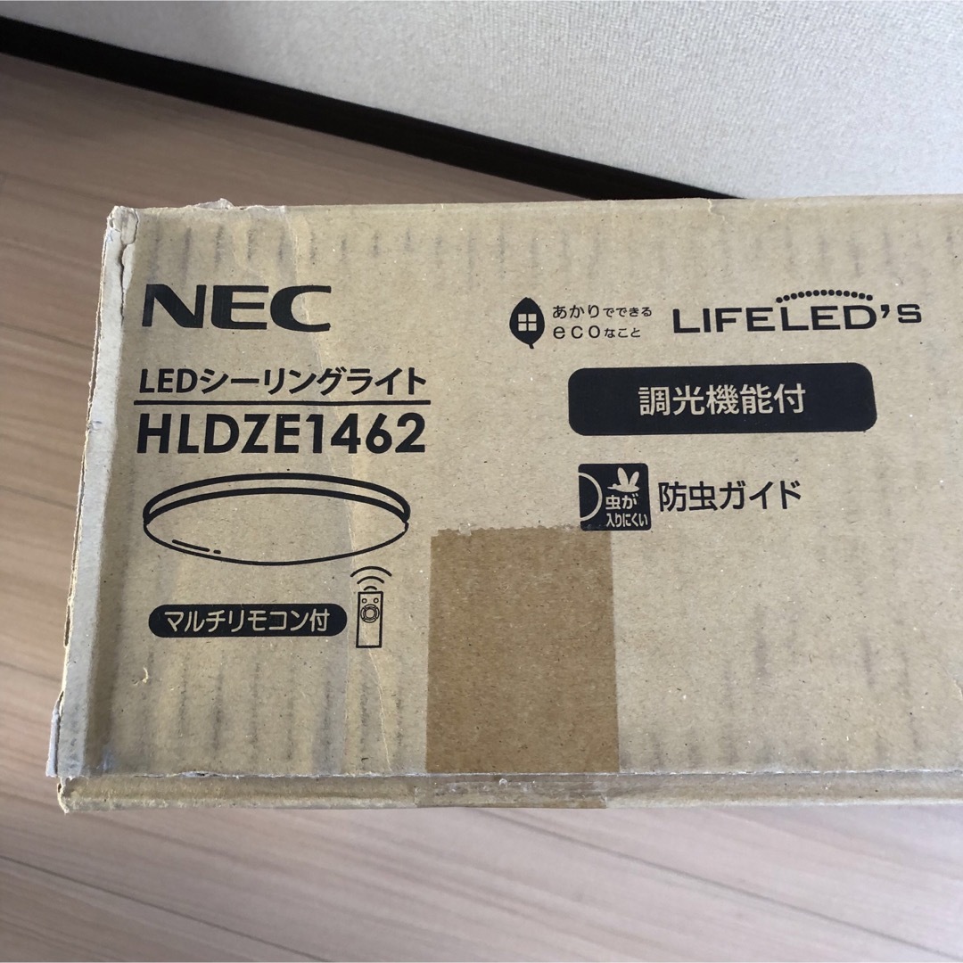 NEC(エヌイーシー)の【新品】NEC シーリングライト HLDZE 1462 調光機能　〜14畳 インテリア/住まい/日用品のライト/照明/LED(天井照明)の商品写真