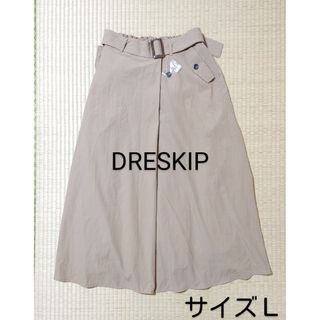 ドレスキップ(DRESKIP)のDRESKIP＊ラップ風タックデザインスカート・サイズＬ＊スカート・レディース(ロングスカート)