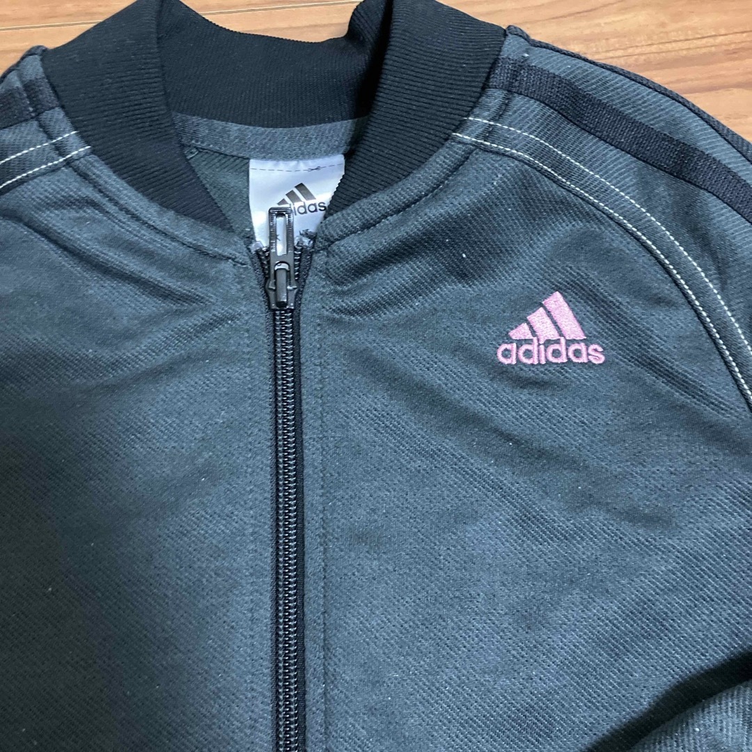 adidas(アディダス)のadidas ジャージ　ハーフジャージ　上下 キッズ/ベビー/マタニティのキッズ服女の子用(90cm~)(ジャケット/上着)の商品写真