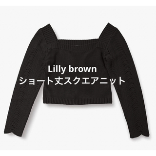 リリーブラウン(Lily Brown)のLilly brown スクエアニット ショート丈 トップス セーター ニット(ニット/セーター)