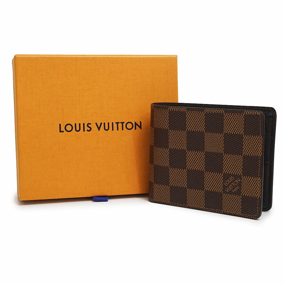 LOUIS VUITTON(ルイヴィトン)のルイ ヴィトン ポルトフォイユ スレンダー 札入れ 二つ折り財布 ダミエ ブラウン 茶 N61208 箱付 LOUIS VUITTON（新品・未使用品） メンズのファッション小物(折り財布)の商品写真