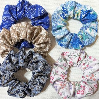 S5個セットシュシュハンドメイド(ヘアアクセサリー)