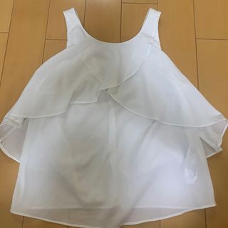 ザラ(ZARA)のZARA 白ノースリーブブラウス　背中開き(シャツ/ブラウス(半袖/袖なし))