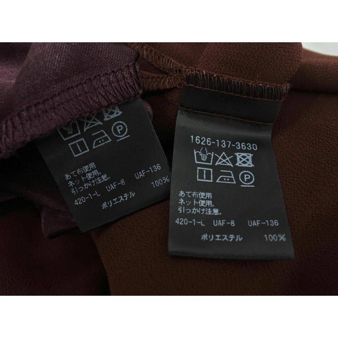 UNITED ARROWS(ユナイテッドアローズ)のBEAUTY & YOUTH ビューティ&ユース ユナイテッドアローズ インナー付き シアー ワンピース 茶 ■◇ レディース レディースのワンピース(ロングワンピース/マキシワンピース)の商品写真