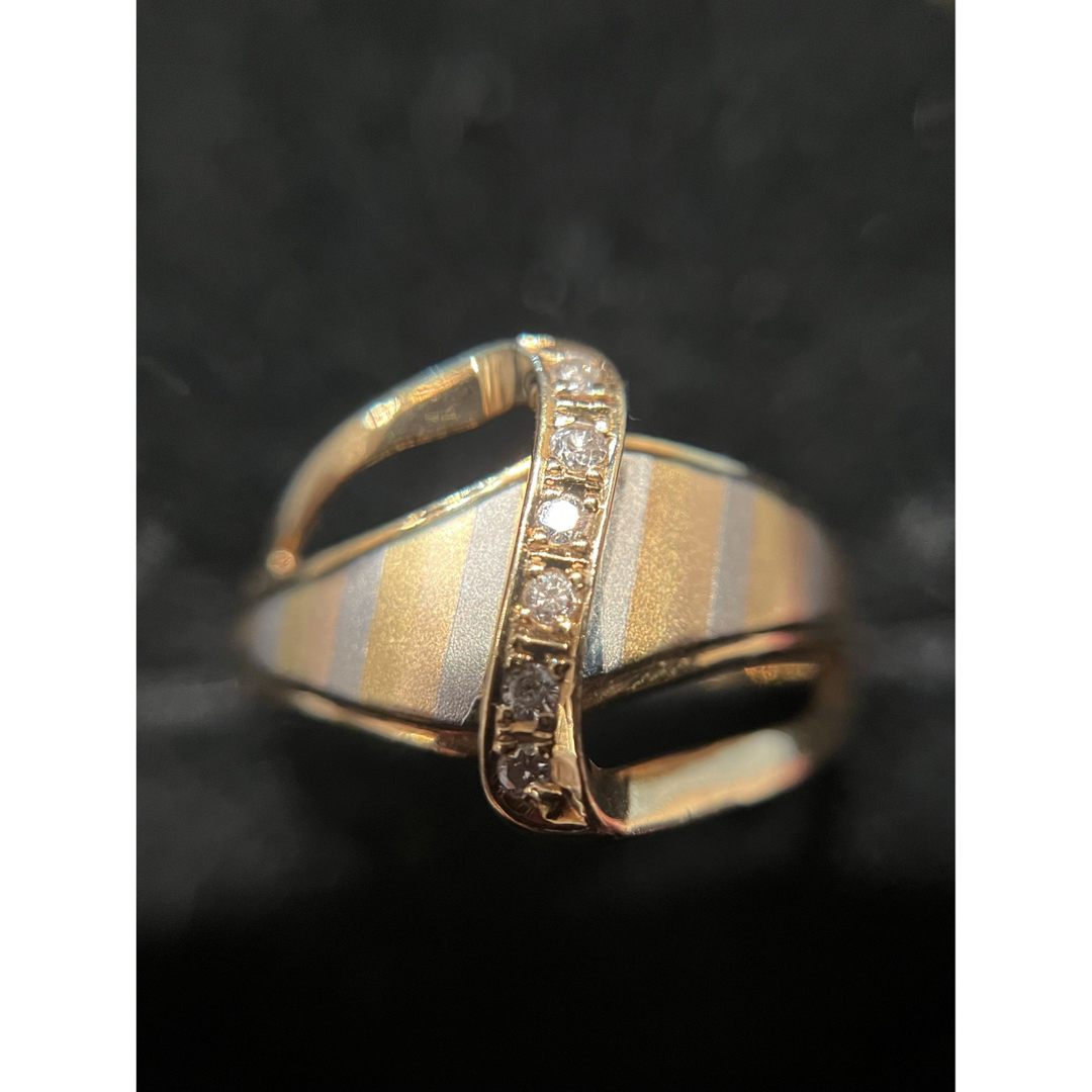 鑑定済み　K18 ダイヤ 0.06カラット　指輪  総重量4.2g  レディースのアクセサリー(リング(指輪))の商品写真