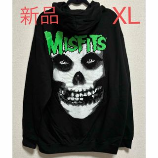 新品　Misfits パーカー　XLサイズ　ミスフィッツ　ブラック　パンク(パーカー)