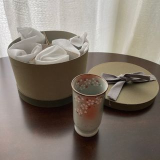 桜の陶器　ビアグラス　5個セット(グラス/カップ)