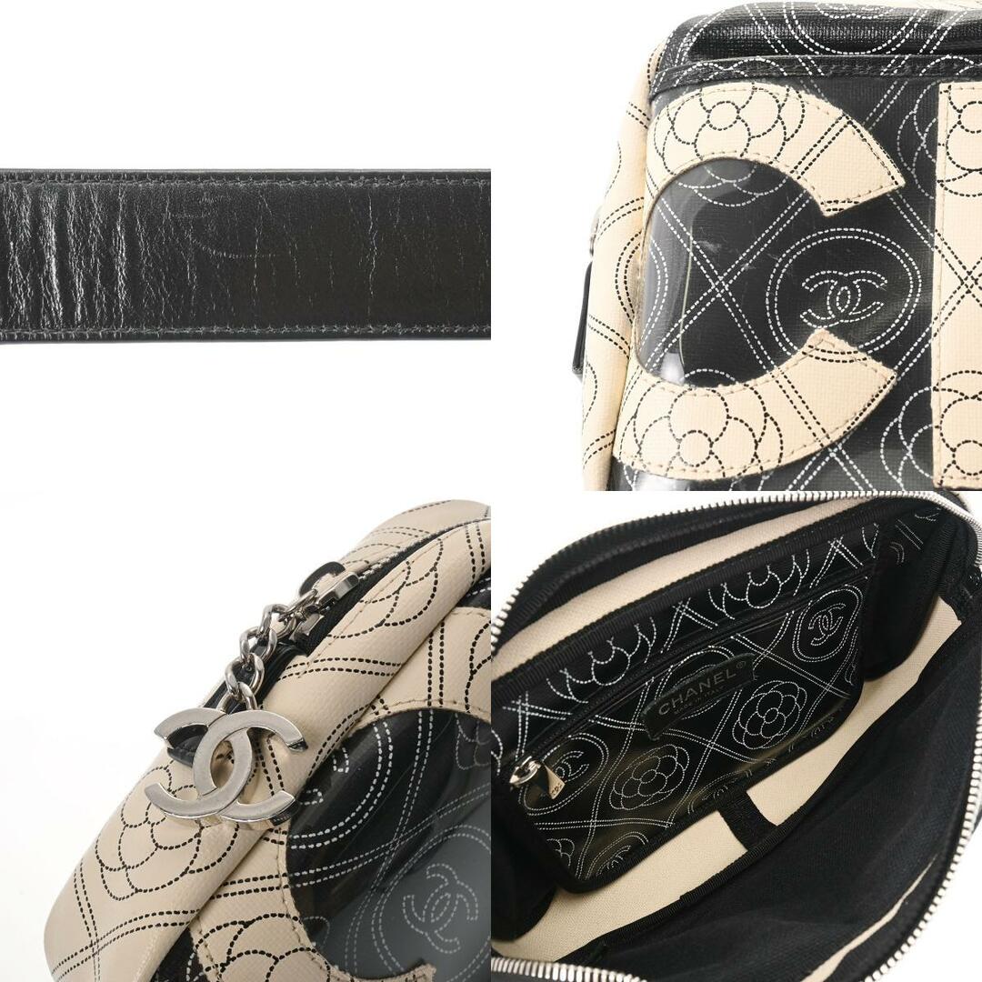 CHANEL - シャネル ロゴ カメリア ショルダーバッグ 黒/白の通販 CHANEL - シャネル ロゴ カメリア ショルダーバッグ 黒/白の通販