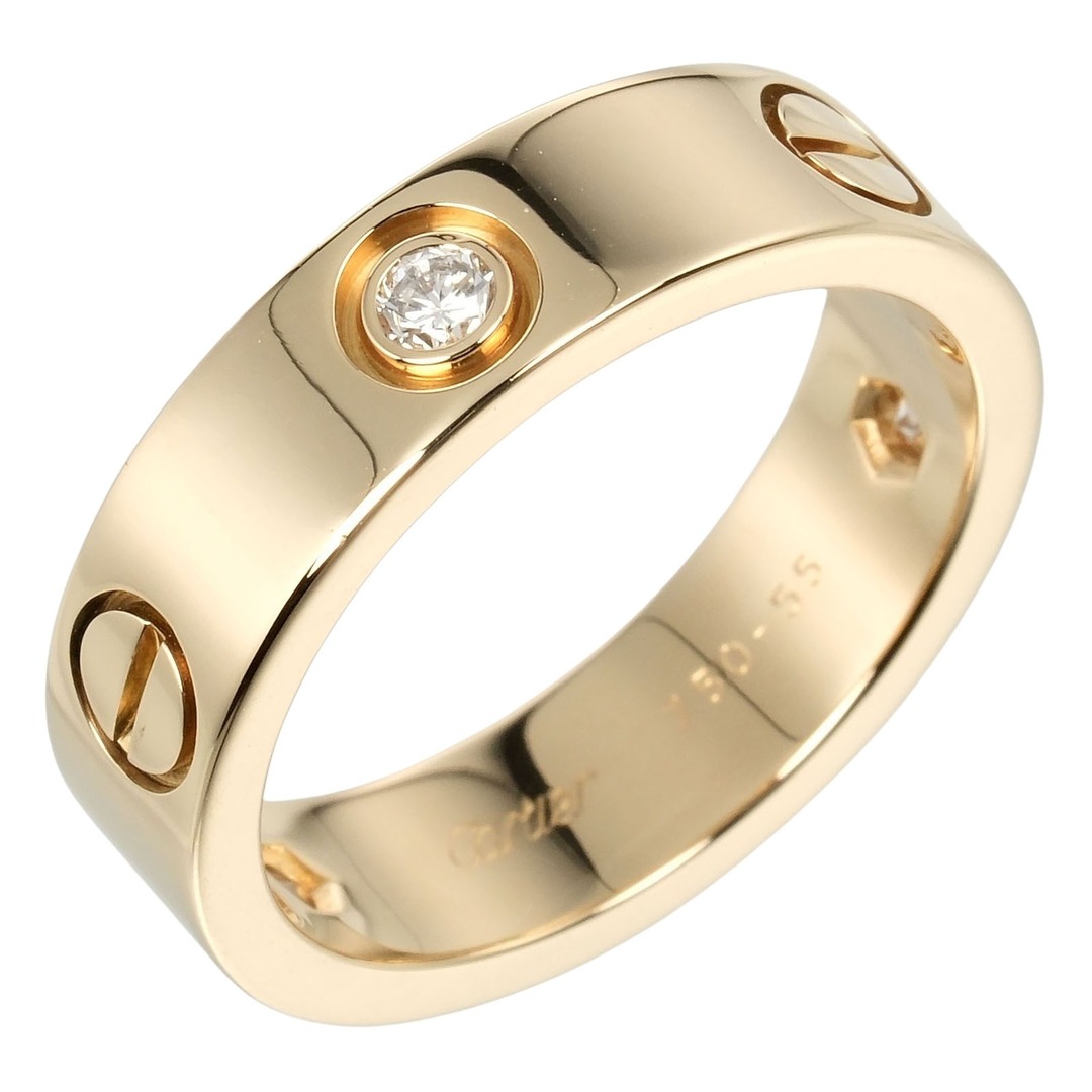 Cartier(カルティエ)の【CARTIER】カルティエ ラブ K18イエローゴールド×3P ハーフ ダイヤモンド 15号 約8.67g レディース リング・指輪 レディースのアクセサリー(リング(指輪))の商品写真