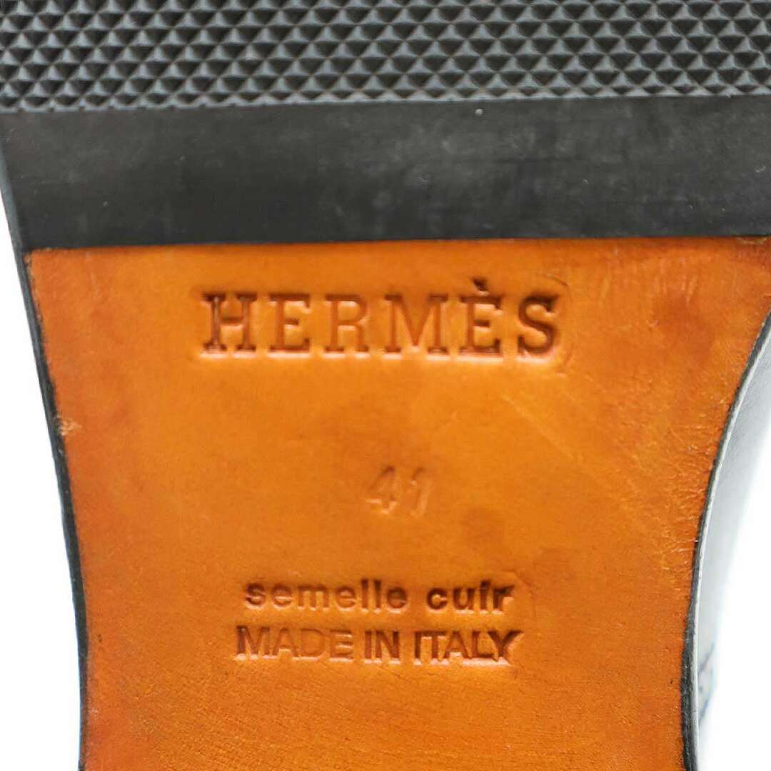 Hermes(エルメス)のHERMES エルメス メダリオンレザードレスシューズ ブラック 41 メンズの靴/シューズ(その他)の商品写真