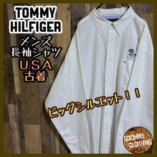 トミーヒルフィガー(TOMMY HILFIGER)のトミーヒルフィガー ゴルフ ロゴ 企業 長袖 シャツ ボタンダウン USA古着(シャツ)