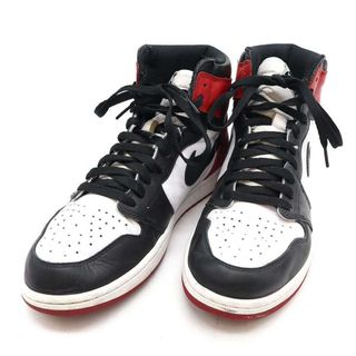 ナイキ(NIKE)のNIKE ナイキ AIR JORDAN 1 RETRO HIGH OG BLACK TOE スニーカー レッド 28.5cm 555088-125(スニーカー)