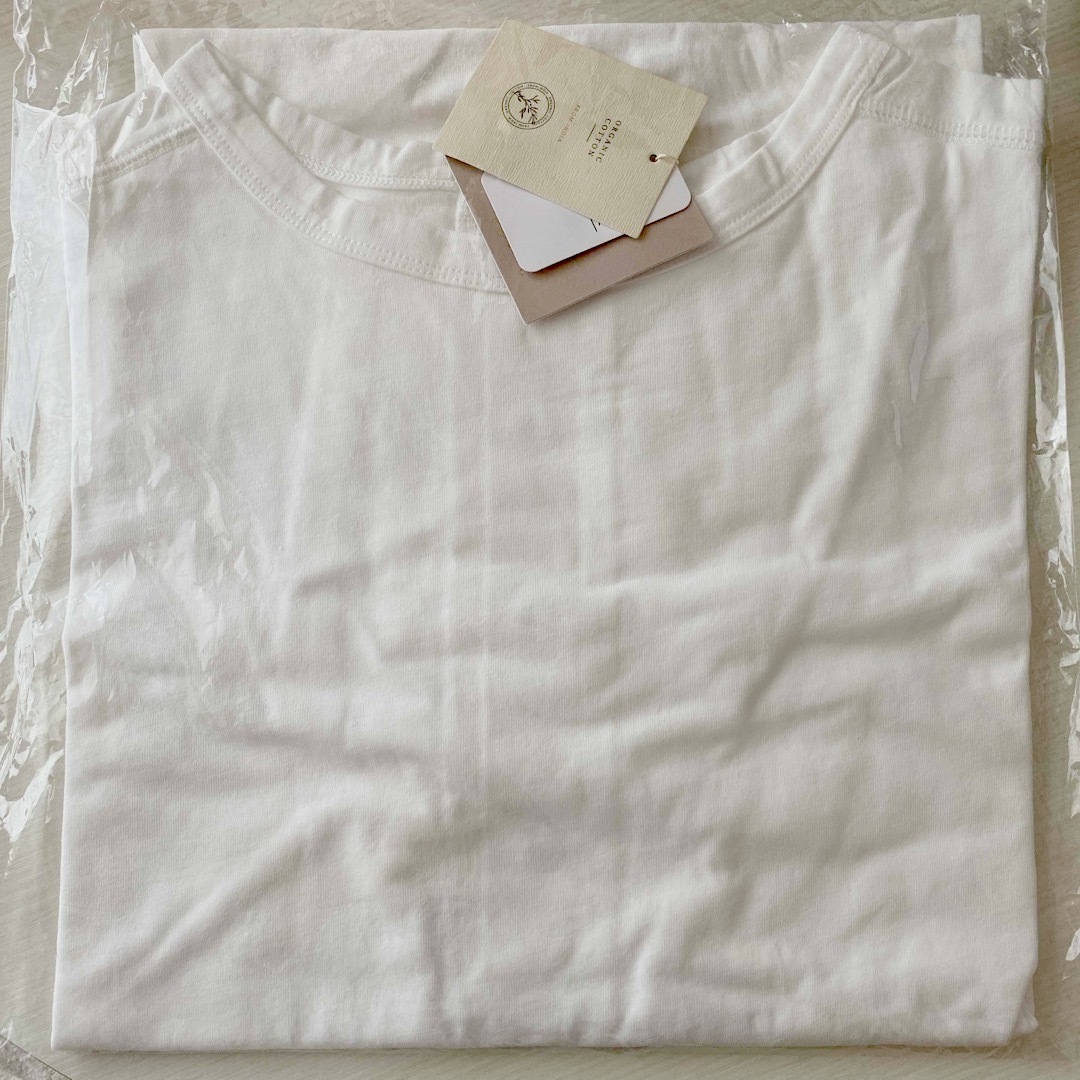 HUNCH ♡ 綿100% オーガニックコットン バックヘンリー 半袖 Tシャツ レディースのトップス(Tシャツ(半袖/袖なし))の商品写真