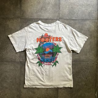 ヘインズ(Hanes)の90s HOOTERS フーターズ 企業tシャツ ホワイト M(Tシャツ/カットソー(半袖/袖なし))