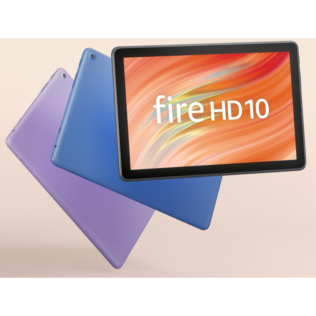 Amazon(アマゾン)のAmazon fire HD 10 最新版 ブルー 中古美品 純正カバー付き スマホ/家電/カメラのPC/タブレット(タブレット)の商品写真