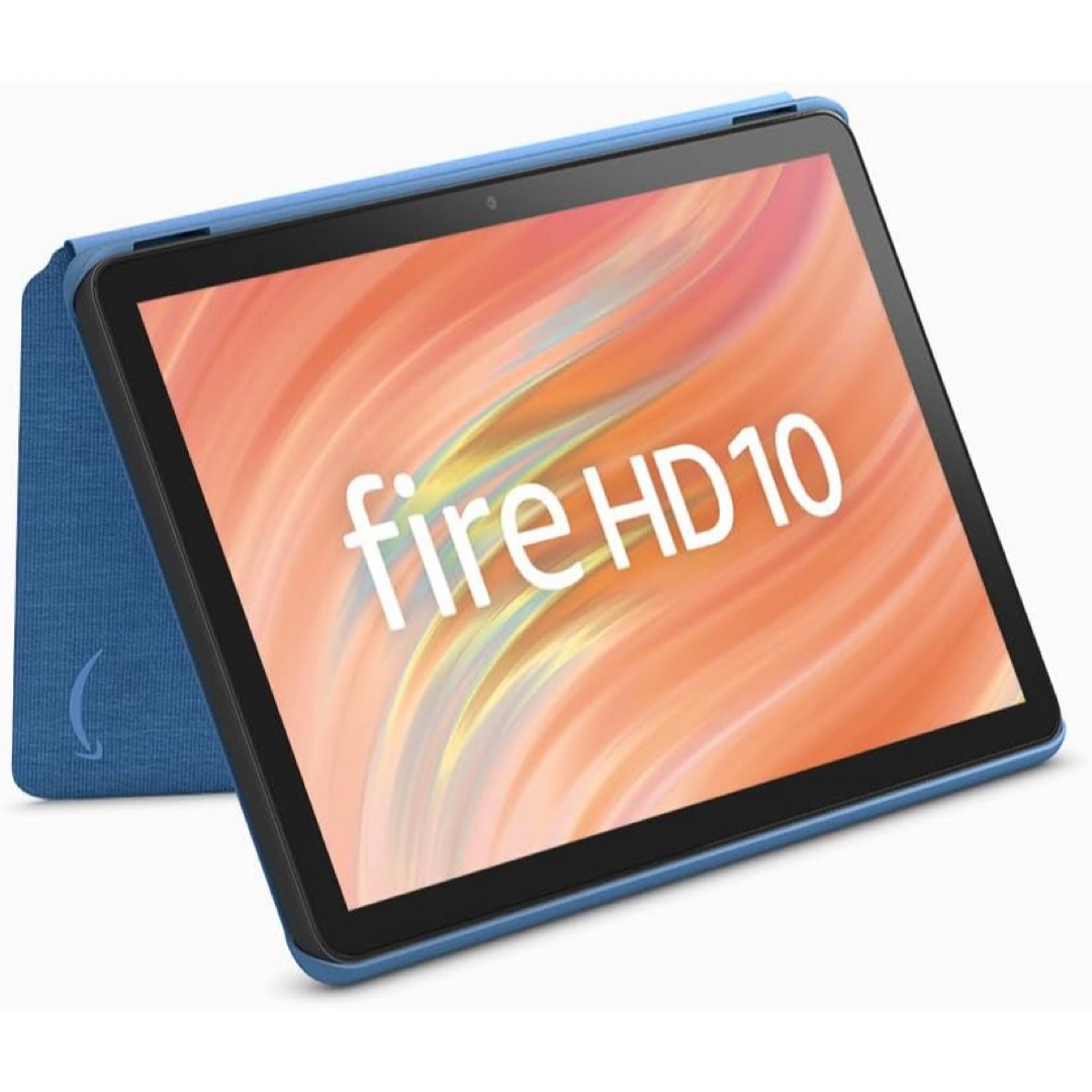Amazon(アマゾン)のAmazon fire HD 10 最新版 ブルー 中古美品 純正カバー付き スマホ/家電/カメラのPC/タブレット(タブレット)の商品写真
