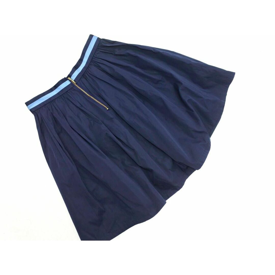 UNITED ARROWS(ユナイテッドアローズ)のUNITED ARROWS ユナイテッドアローズ ギャザー Aライン 台形 スカート size40/ネイビー ■■ レディース レディースのスカート(ミニスカート)の商品写真
