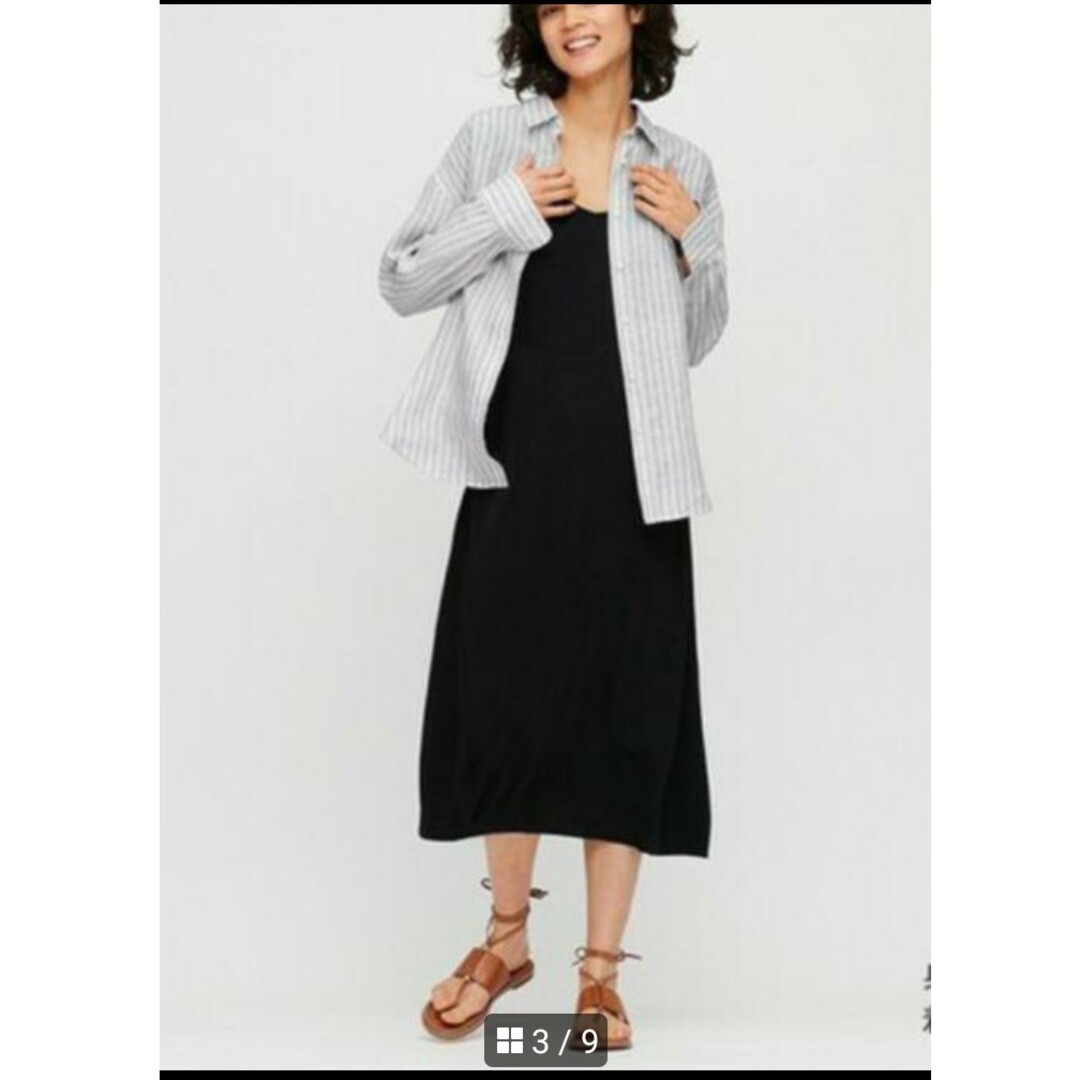 UNIQLO(ユニクロ)の美品❗UNIQLO　プレミアムリネンストライプシャツ❗ レディースのトップス(シャツ/ブラウス(長袖/七分))の商品写真