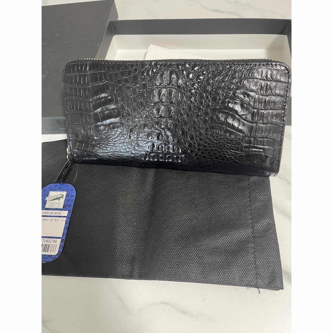Crocodile(クロコダイル)の新品未使用　高級ワニ革　クロコ　長財布　ラウンドファスナー　黒　ワシントン レディースのファッション小物(財布)の商品写真