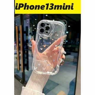 iPhone13mini 小さいハート柄　うねうねケース　　iPhoneケース