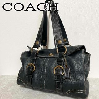 コーチ(COACH)の美品✨COACH コーチセミショルダーバッグトートバッグブラック黒(ショルダーバッグ)