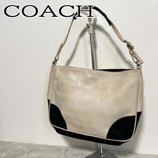 コーチ(COACH)の美品✨COACH コーチハンドバッグトートバッグホワイトブラック(トートバッグ)