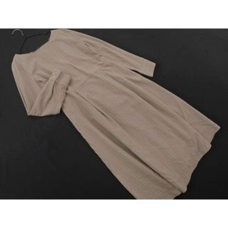 NATURAL BEAUTY BASIC ナチュラルビューティーベーシック ストライプ ワンピース sizeM/ベージュ ■◇ レディース