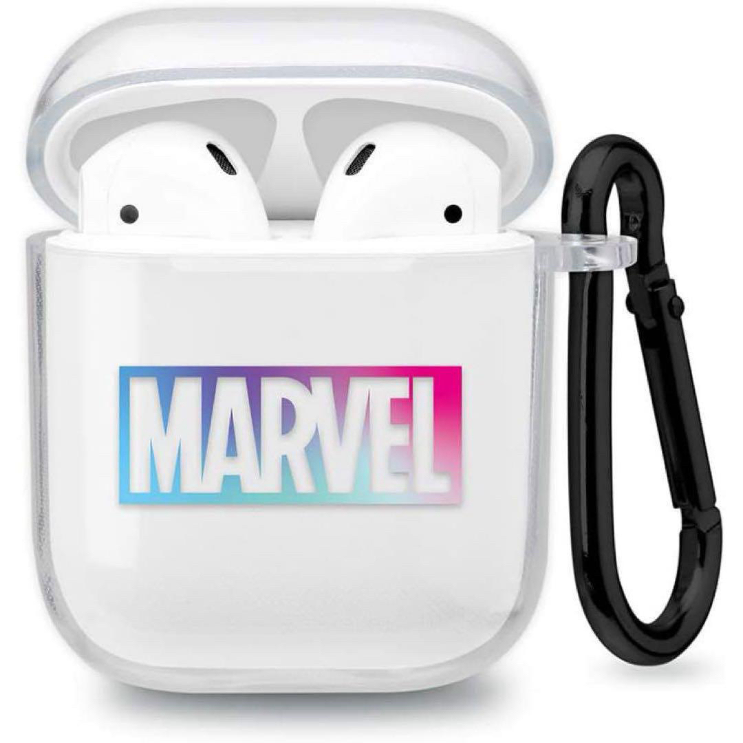 AirPods ケース イヤホンケース ソフトケース 抗菌 MARVEL ロゴ入 スマホ/家電/カメラのオーディオ機器(ヘッドフォン/イヤフォン)の商品写真