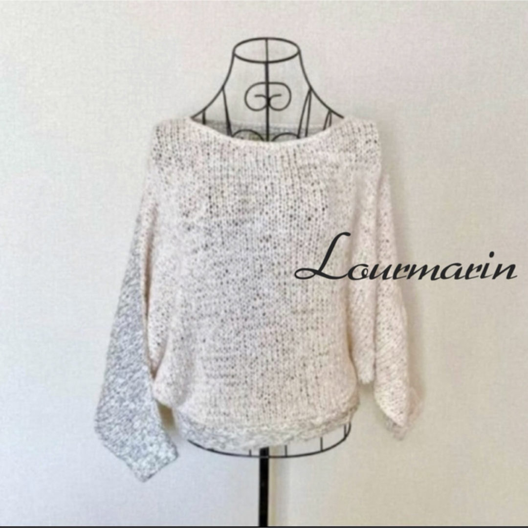 LOURMARIN(ルールマラン)のLourmarin ルールマラン　リボン編み　ドルマンスリーブ　コットンニット レディースのトップス(ニット/セーター)の商品写真