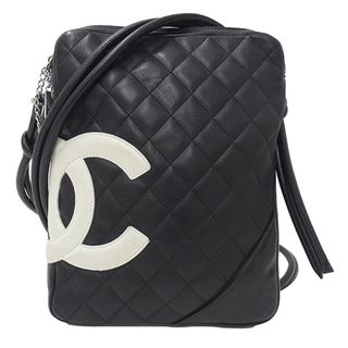 シャネル(CHANEL)のシャネル CHANEL バッグ カンボンライン レディース ブランド ショルダーバッグ  レザー ブラック シルバー金具 斜めがけ おしゃれ 可愛い おでかけ 黒 【中古】(ショルダーバッグ)