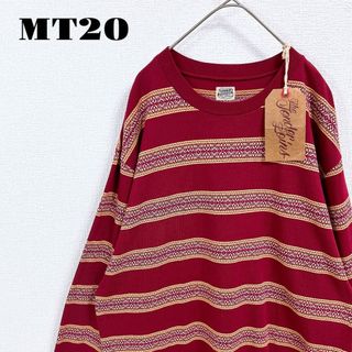 テンダーロイン(TENDERLOIN)の希少品！ TENDERLOIN 長袖 Tシャツ ロンT ジャガード 赤紫 L(Tシャツ/カットソー(七分/長袖))