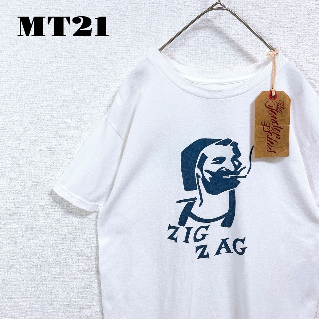 TENDERLOIN(テンダーロイン)の希少品！ TENDERLOIN 半袖 Tシャツ TEE ZIGZAG 白 M メンズのトップス(Tシャツ/カットソー(半袖/袖なし))の商品写真