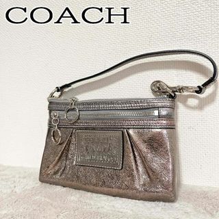 コーチ(COACH)の美品✨COACH コーチハンドバッグトートバッグシルバー(トートバッグ)