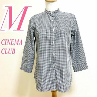 シネマクラブ(CINEMA CLUB)のシネマクラブ　シャツ　M　ブラック　ホワイト　ギンガムチェック　きれいめ　ポリ(シャツ/ブラウス(長袖/七分))