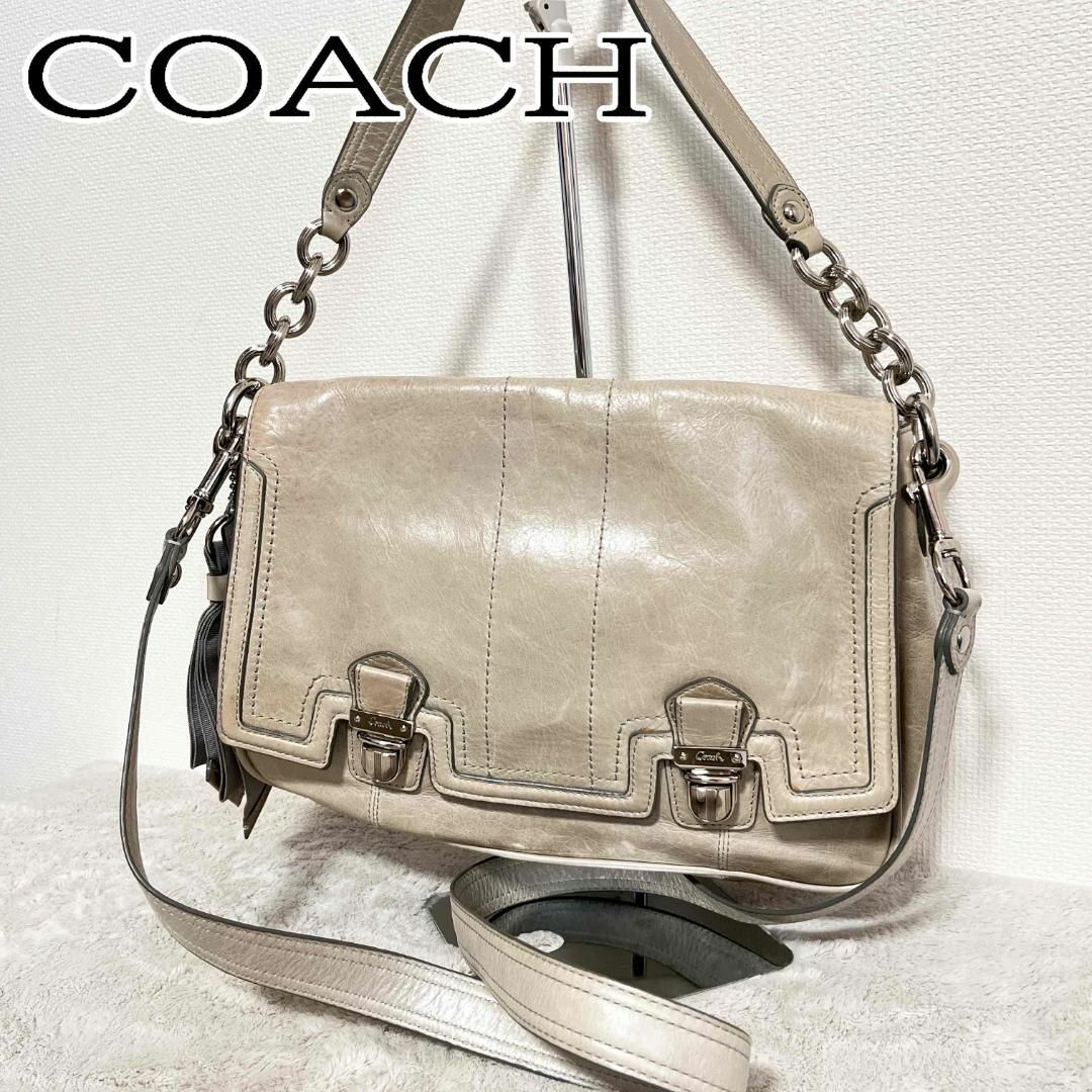 COACH(コーチ)の美品✨COACH コーチショルダーバッグハンドバッググレーチェーン レディースのバッグ(ショルダーバッグ)の商品写真