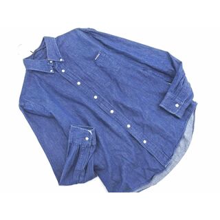 BLUE BLUE ブルーブルー ボタンダウン デニム シャツ size3/青 ■◇ メンズ