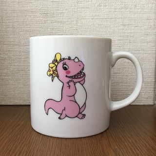 ピンクの恐竜マグカップ (グラス/カップ)