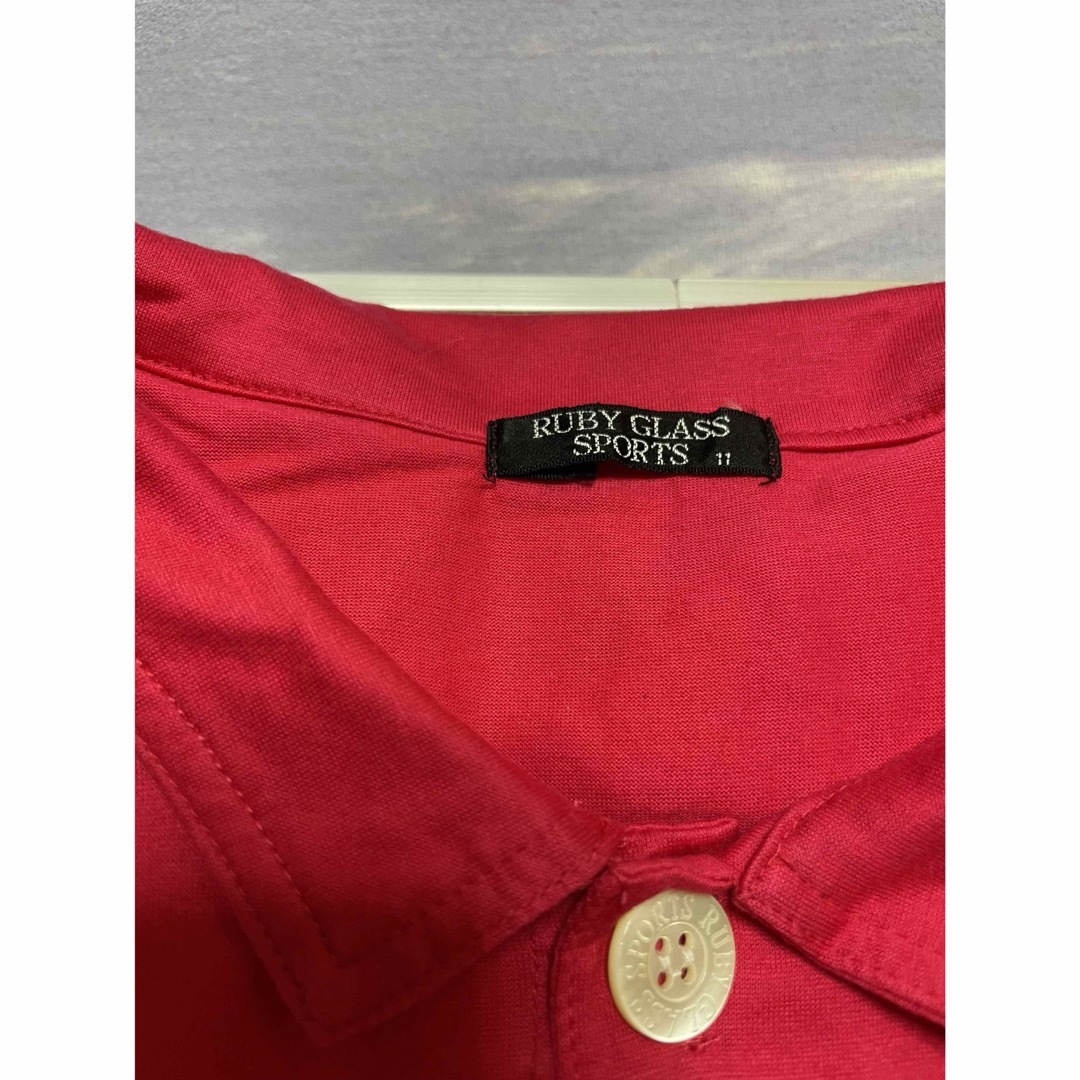 ポロシャツ半袖 ピンク レディース　L 11号  未使用品 難あり  日本製 レディースのトップス(ポロシャツ)の商品写真
