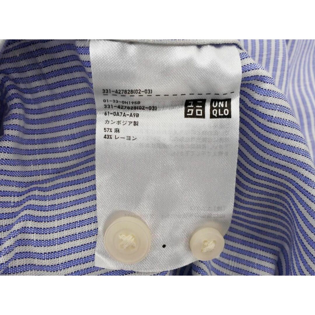 UNIQLO(ユニクロ)のUNIQLO JW ANDERSON ユニクロ JWアンダーソン リネン混 ストライプ シャツ sizeS/白ｘ水色 ■◇ メンズ メンズのトップス(シャツ)の商品写真