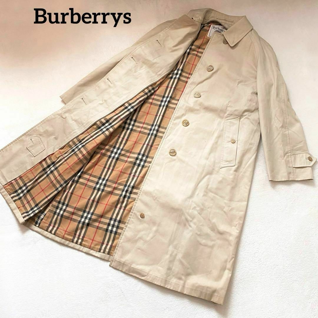 BURBERRY(バーバリー)のバーバリー　ステンカラーコート　ベージュ　M相当　裏ノバチェック レディースのジャケット/アウター(ロングコート)の商品写真