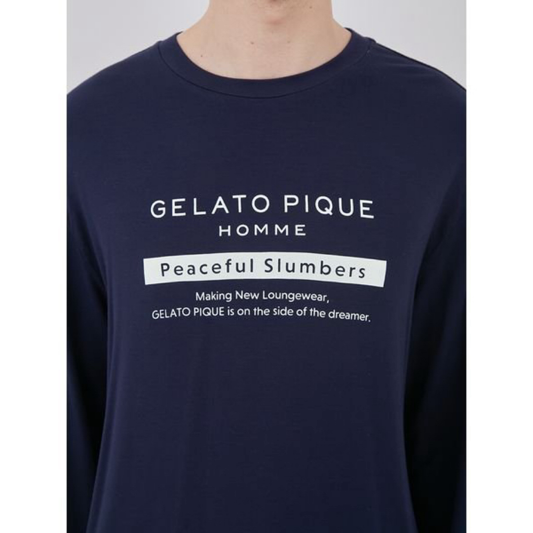 gelato pique(ジェラートピケ)のジェラートピケ　ジェラピケ　オム　インレイロゴロングTシャツ　メンズ　L ★新品 メンズのトップス(Tシャツ/カットソー(七分/長袖))の商品写真