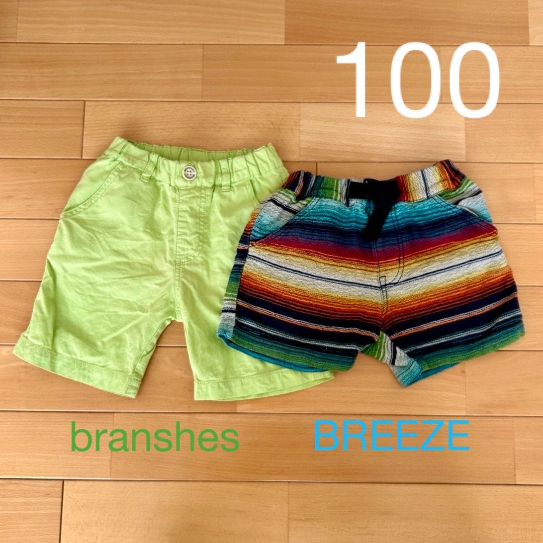 BREEZE(ブリーズ)の 【みかん様専用】BREEZE &branshes ズボン２枚セット100 キッズ/ベビー/マタニティのキッズ服男の子用(90cm~)(パンツ/スパッツ)の商品写真