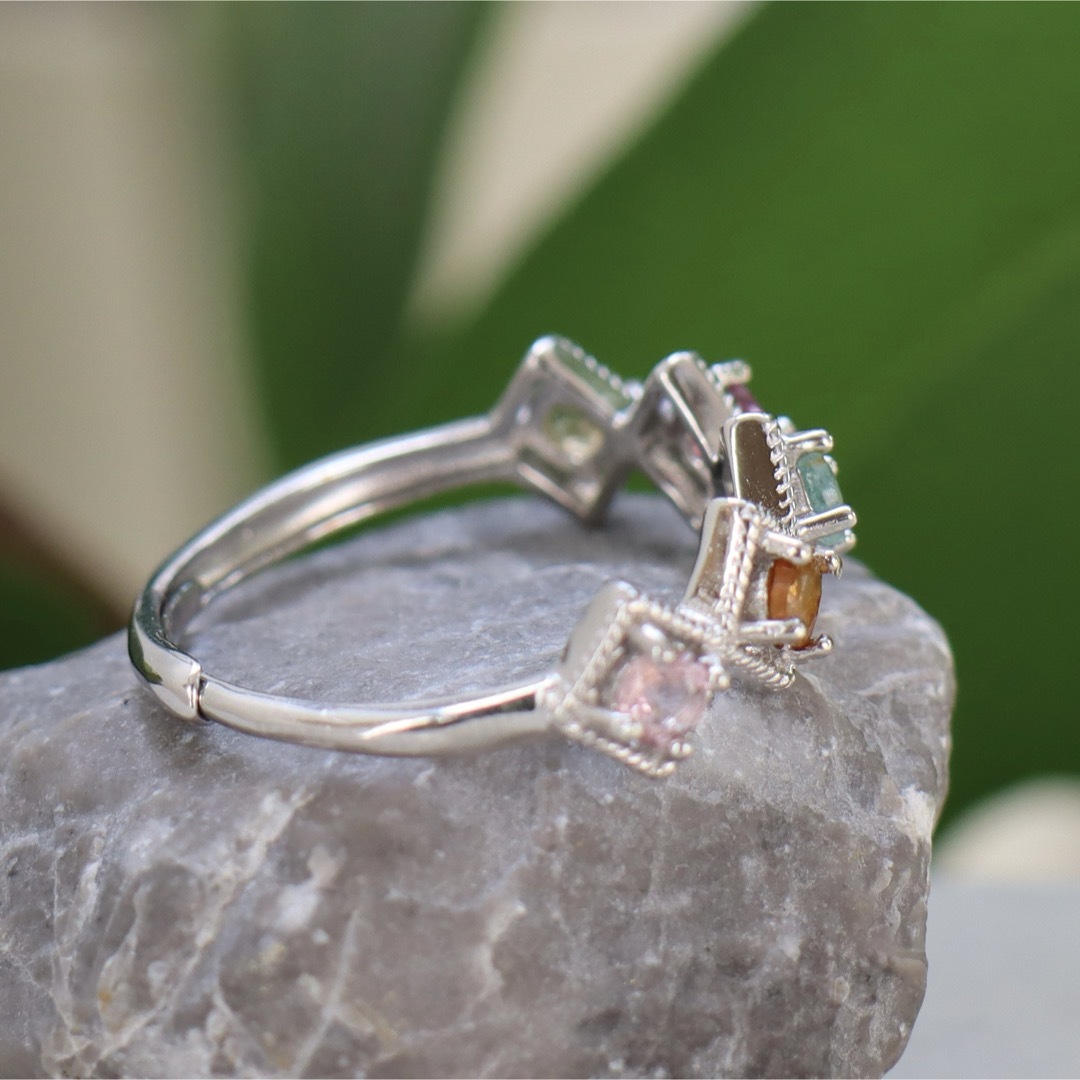 10月誕生石 トルマリン 天然石リング  指輪 高品質 シルバー925 レディースのアクセサリー(リング(指輪))の商品写真