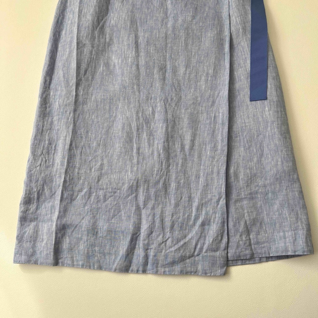 自由区(ジユウク)の美品　自由区　ロングスカート　巻きスカート　リネン　麻 LINEN BREEZE レディースのスカート(ロングスカート)の商品写真