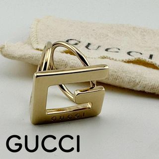 グッチ(Gucci)の美品　GUCCI  / グッチ　ロゴ　スカーフリング　ゴールドカラー(バンダナ/スカーフ)