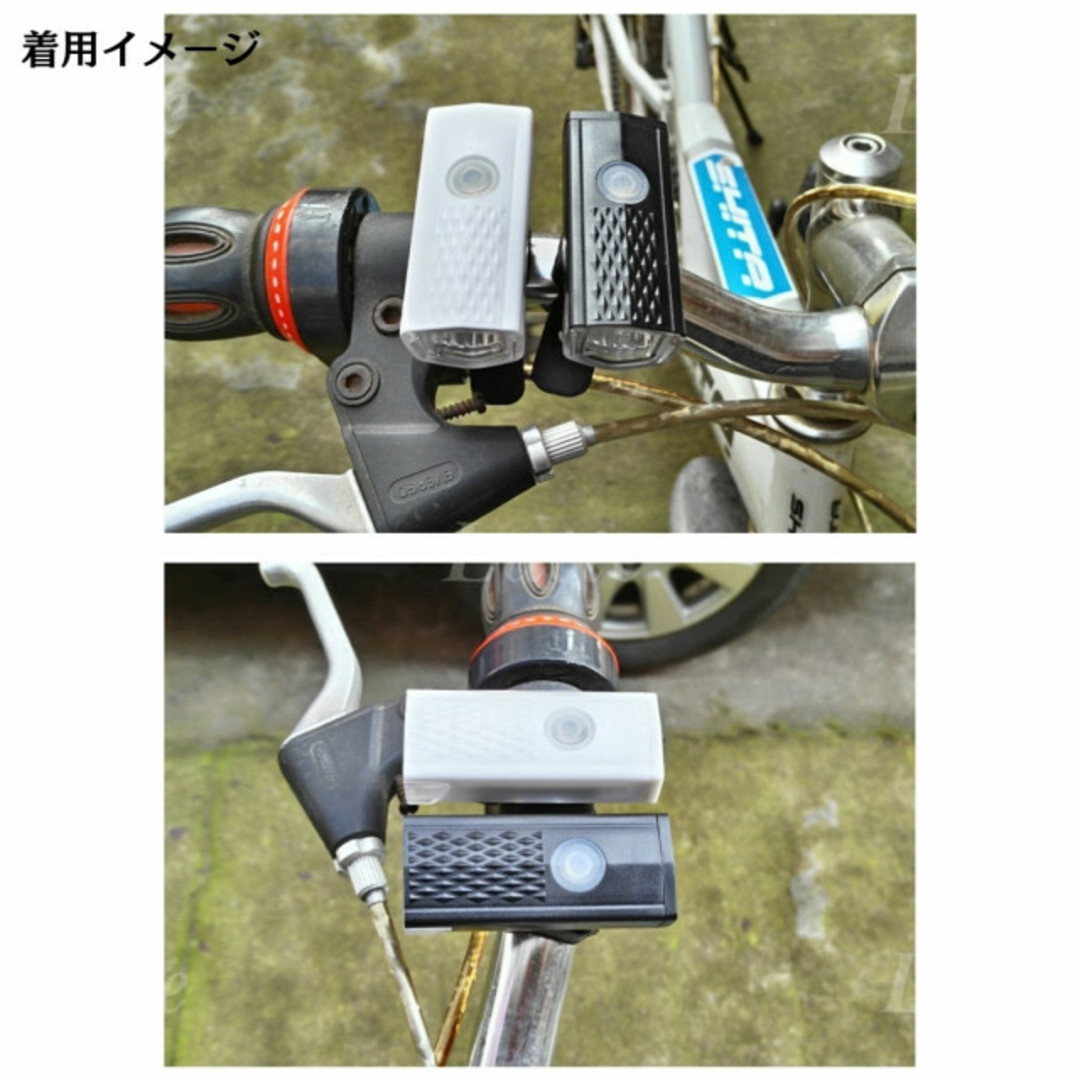 124　自転車フロントライト　USB充電式　LED　回転式　ハンドル スポーツ/アウトドアの自転車(その他)の商品写真